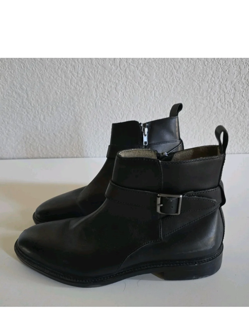 Banana Republic Mens Black Italian Leather Chukka Boots with Buckle Sz 8.5